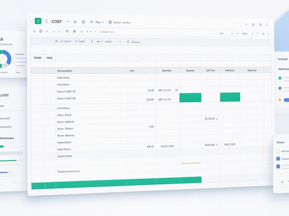 Organize direct costs by trade to simplify review and rollup.